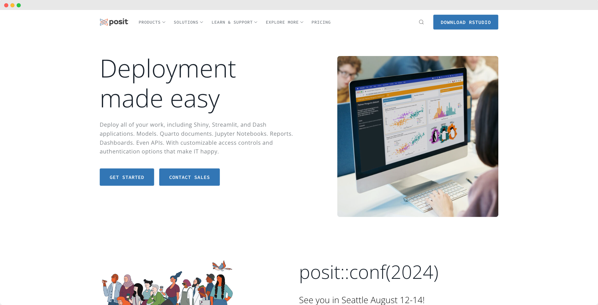 The Posit.co main page